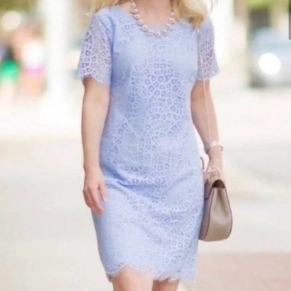 ann taylor lace shift dress Ann Taylor Coral Floral Lace Flutter Sleeve Dress
